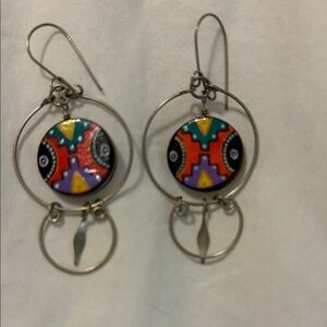 Vintage Multicolor Abstract Earrings